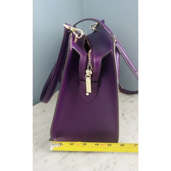 Kate Spade Ripe Plum Madison Saffiano Leather Medium Purple Bag Satchel EUC - Picture 13 of 15